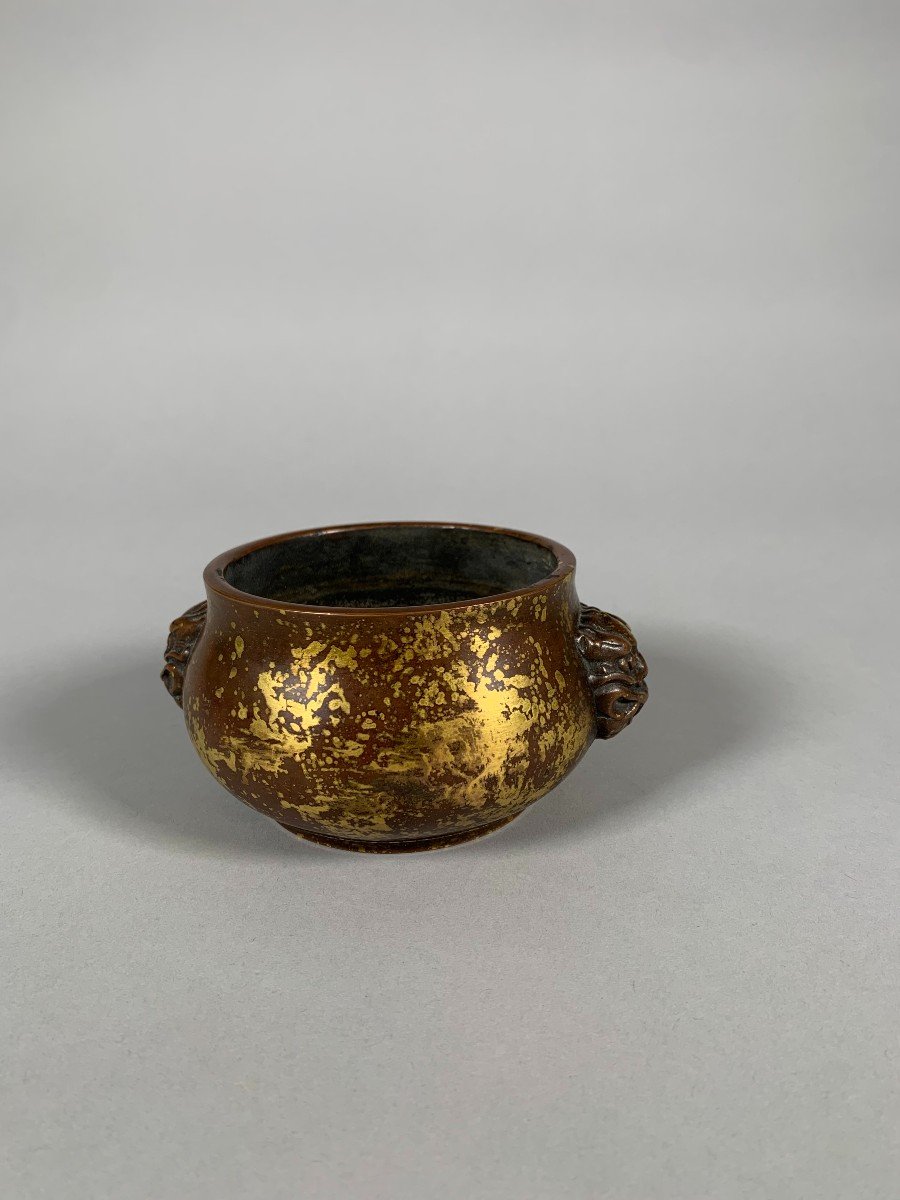Brule Parfum En Bronze "gold Splash" époque Kangxi (1661-1722)-photo-5