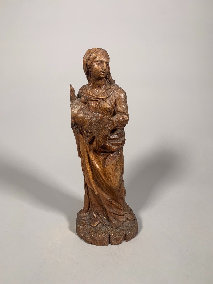 Wooden Sculpture Virgin And Child 16th Century