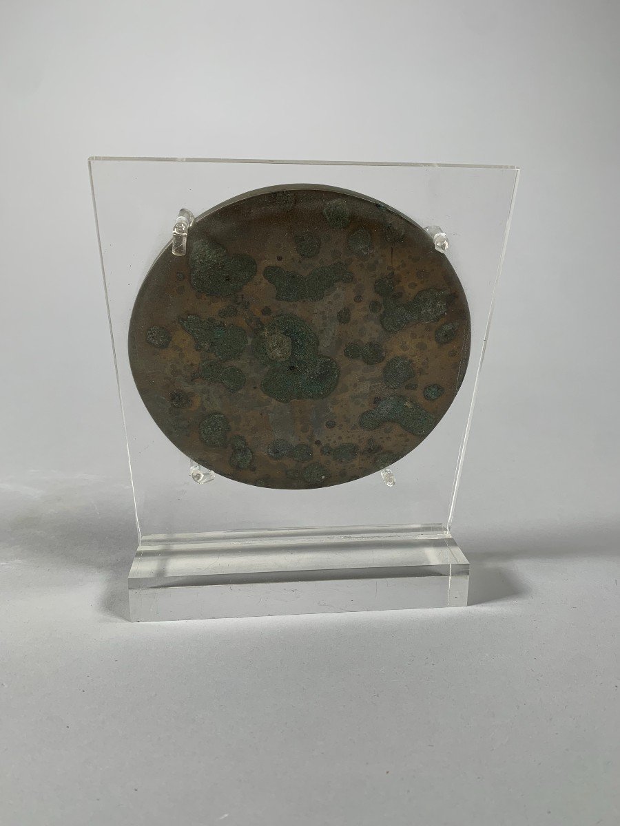 Silver Bronze Mirror From The Han Period (206 Bc - 220 Ad)-photo-3