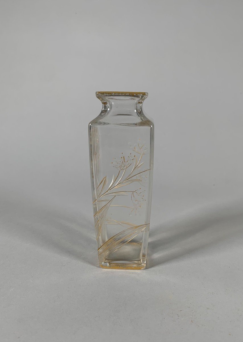 Japanese Engraved Crystal Vase Made By Maison L’escalier De Cristal-photo-4