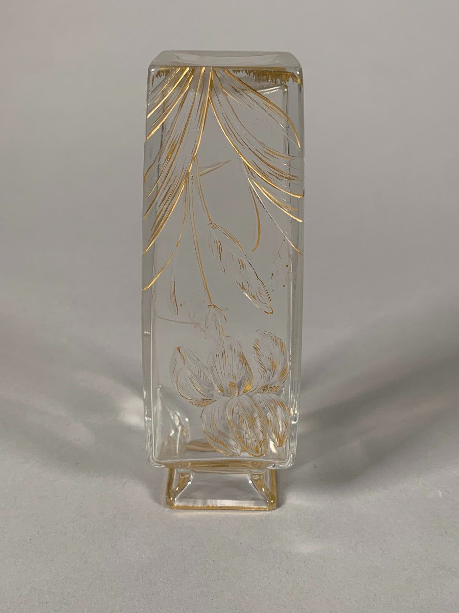 Japanese Engraved Crystal Vase Made By Maison L’escalier De Cristal-photo-8