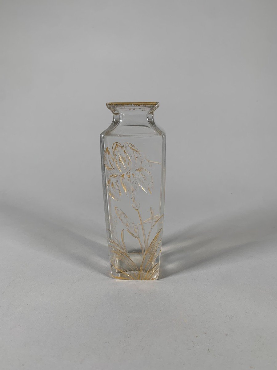 Japanese Engraved Crystal Vase Made By Maison L’escalier De Cristal