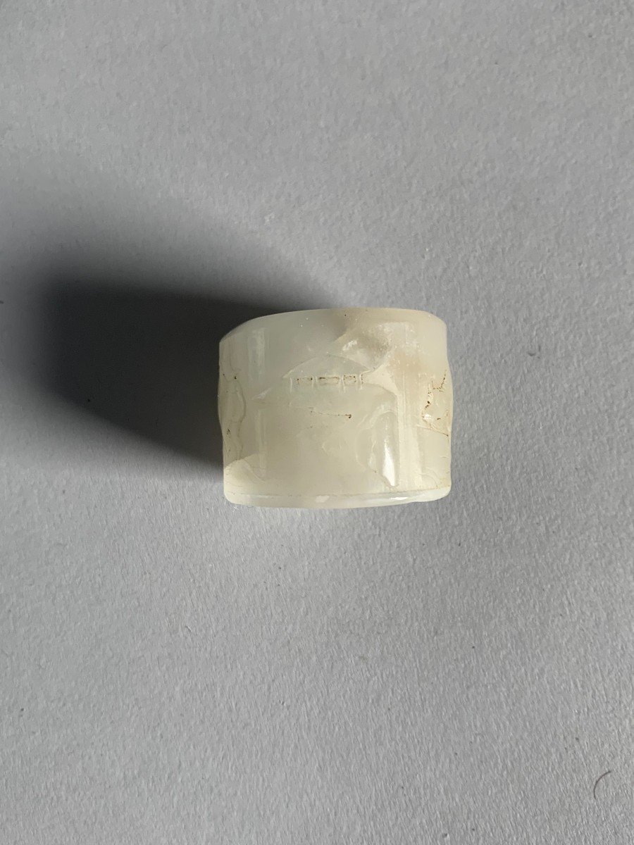 Ring / Archer's Ring In Blancchine Jade, Qing Dynasty 17th Century-photo-8