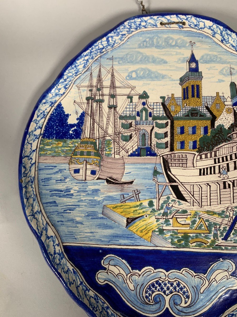 Paire de Plaques en faïence de Makkum XIXeme siècle -photo-2
