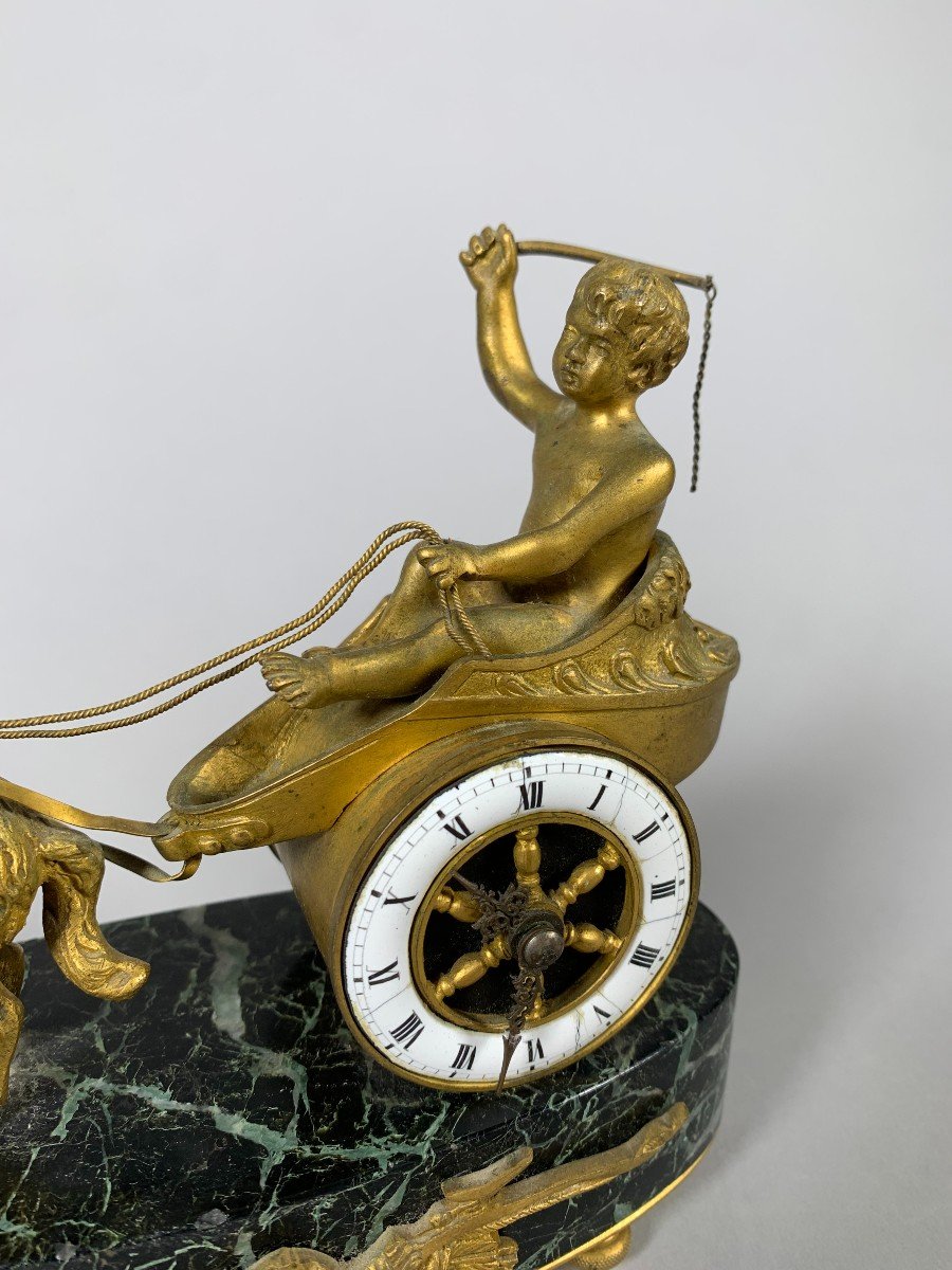 Pendule Amour Trainé Par Un Agneau Epoque Empire XIXeme Siecle -photo-7