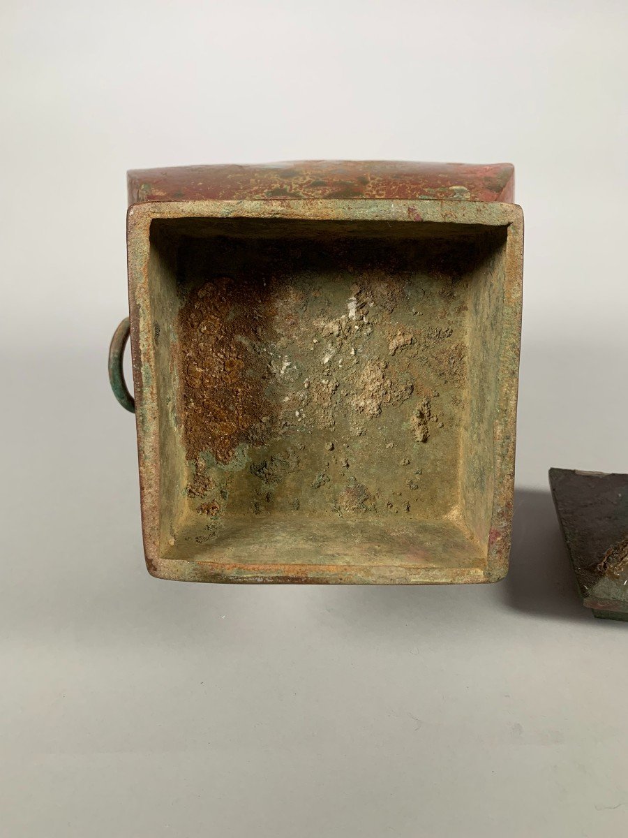 Vase En Bronze "hu" Dynastie Han Antérieur Ii-ier Siècle Avant Jc Chine Archéologie Antique-photo-7