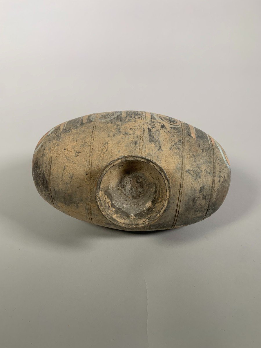 Vase En Terre Cuite Polychrome Dynastie Han Ii-ier Siècle Avant Jc. Chine Archéologie Antique-photo-5