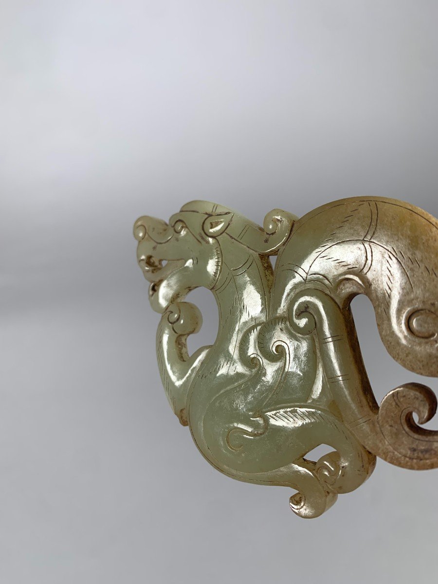 Sculpture En Jade Nephrite XIXeme Siecle Chine Dynastie Qing-photo-1