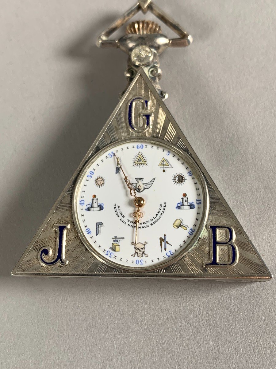 Montre à Gousset De Franc Maçonnerie Argent XIXème Siècle Suisse-photo-5