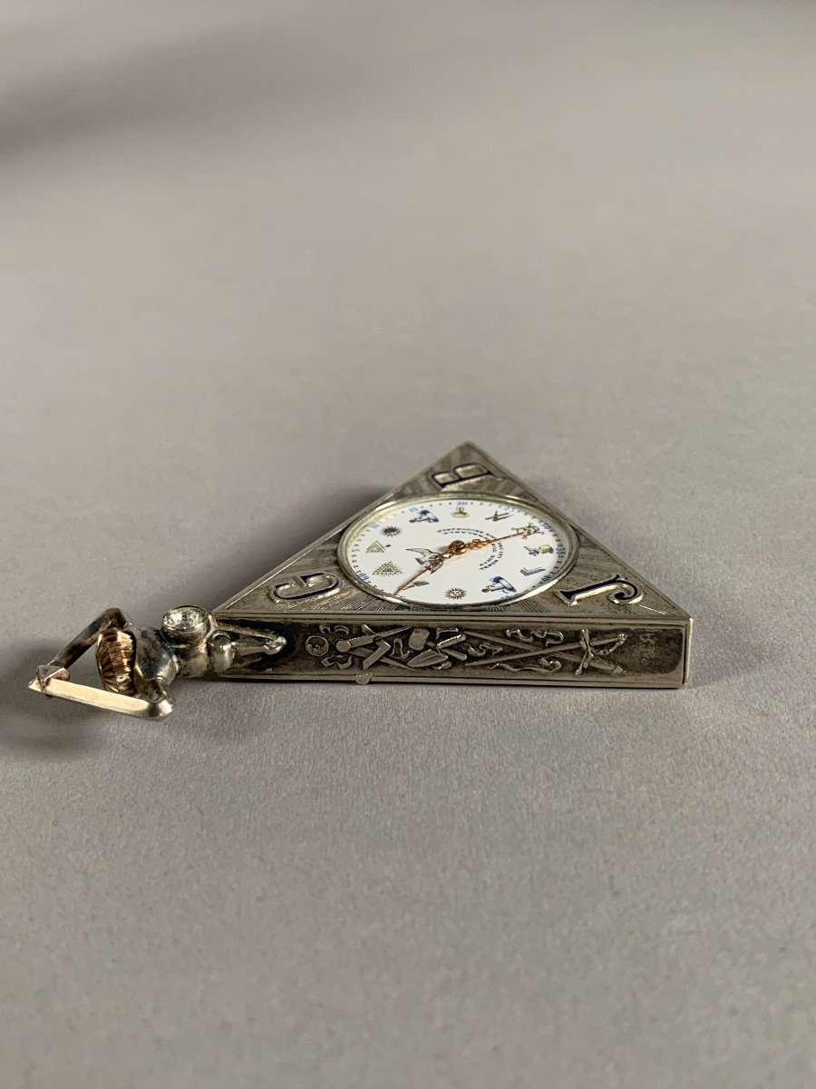 Montre à Gousset De Franc Maçonnerie Argent XIXème Siècle Suisse-photo-7