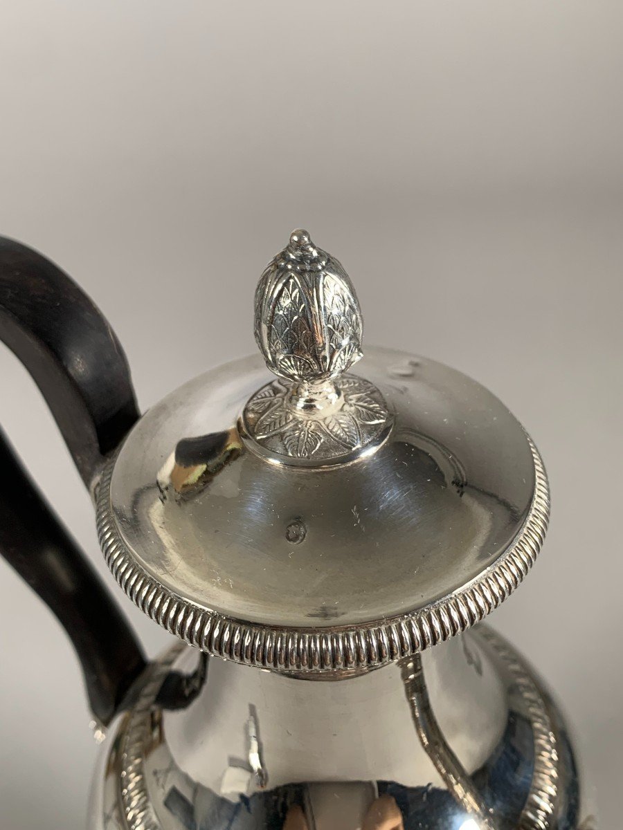 Verseuse En Argent d'époque Restauration à l'Antique Et Aux Nubiens XIXeme Siècle Vieillard-photo-2