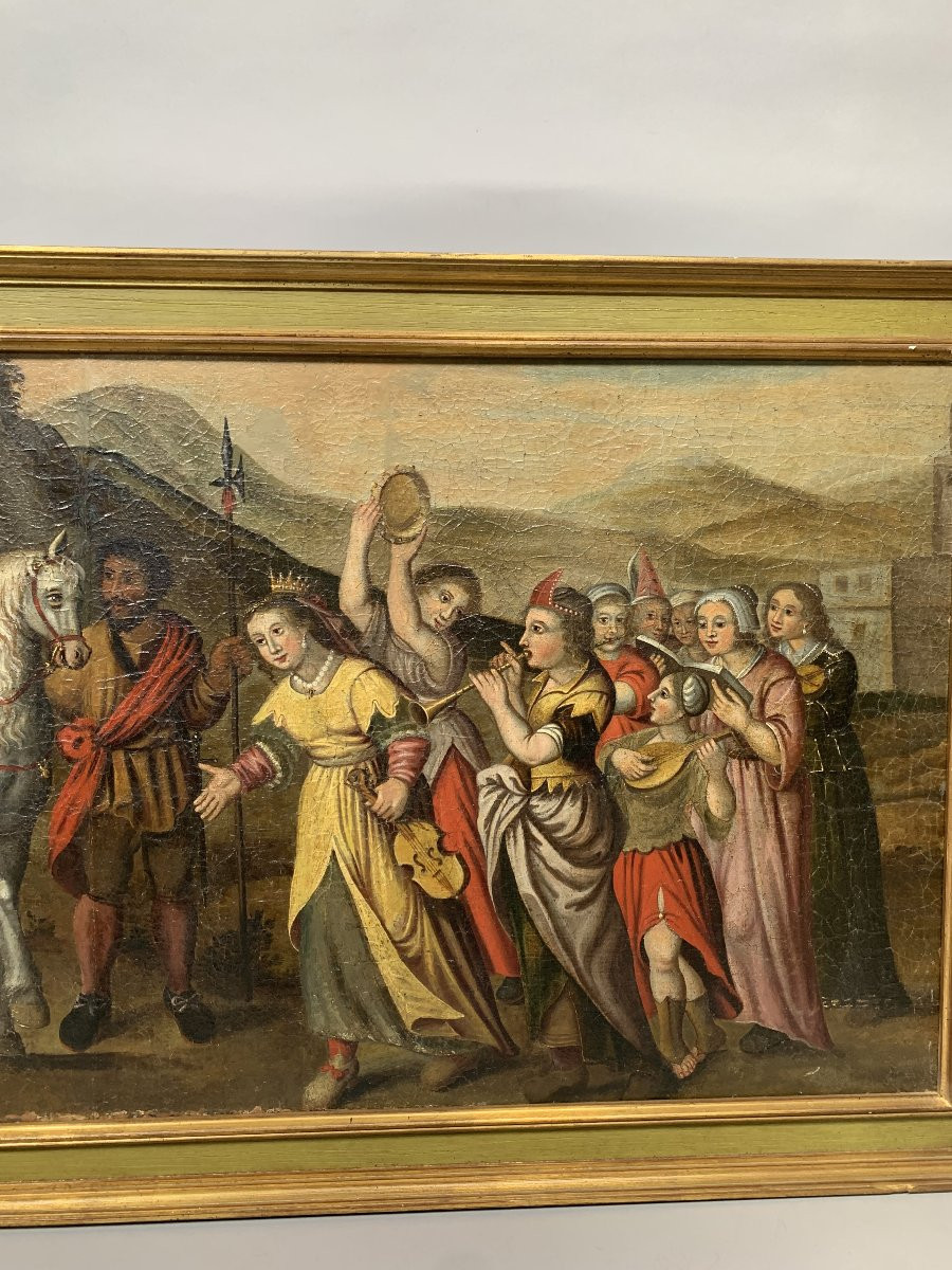 Ecole Française XVIIème Siècle Attribué à Claude Deruet( 1588-1662 ) Peinture à l'Huile -photo-3