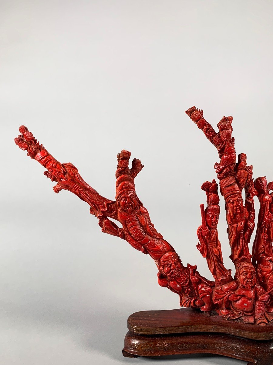 Large Coral Sculpture China Early 20th Century -photo-2