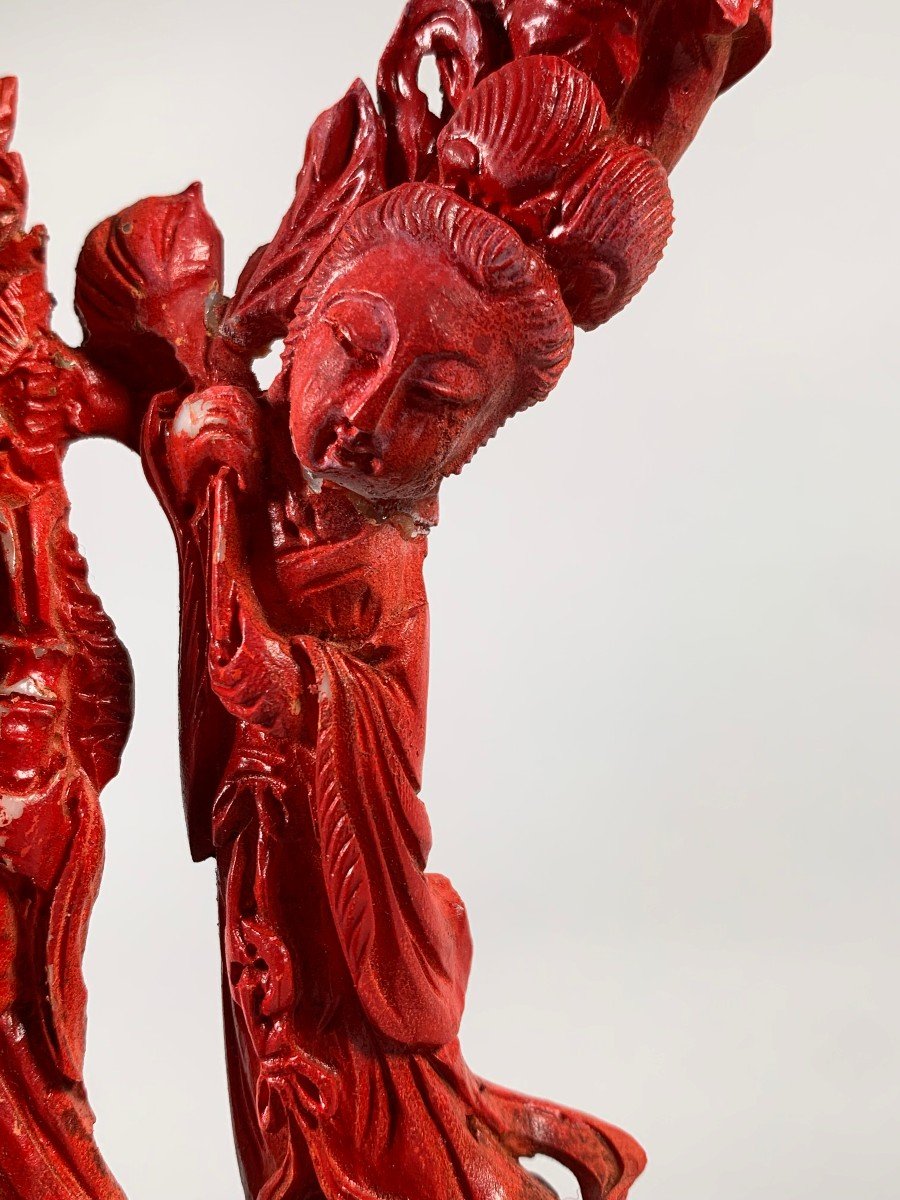 Large Coral Sculpture China Early 20th Century -photo-1