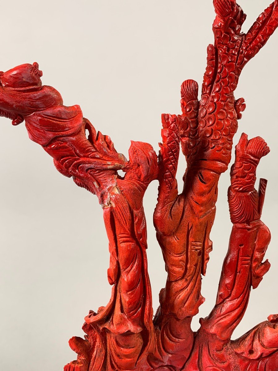 Large Coral Sculpture China Early 20th Century -photo-2