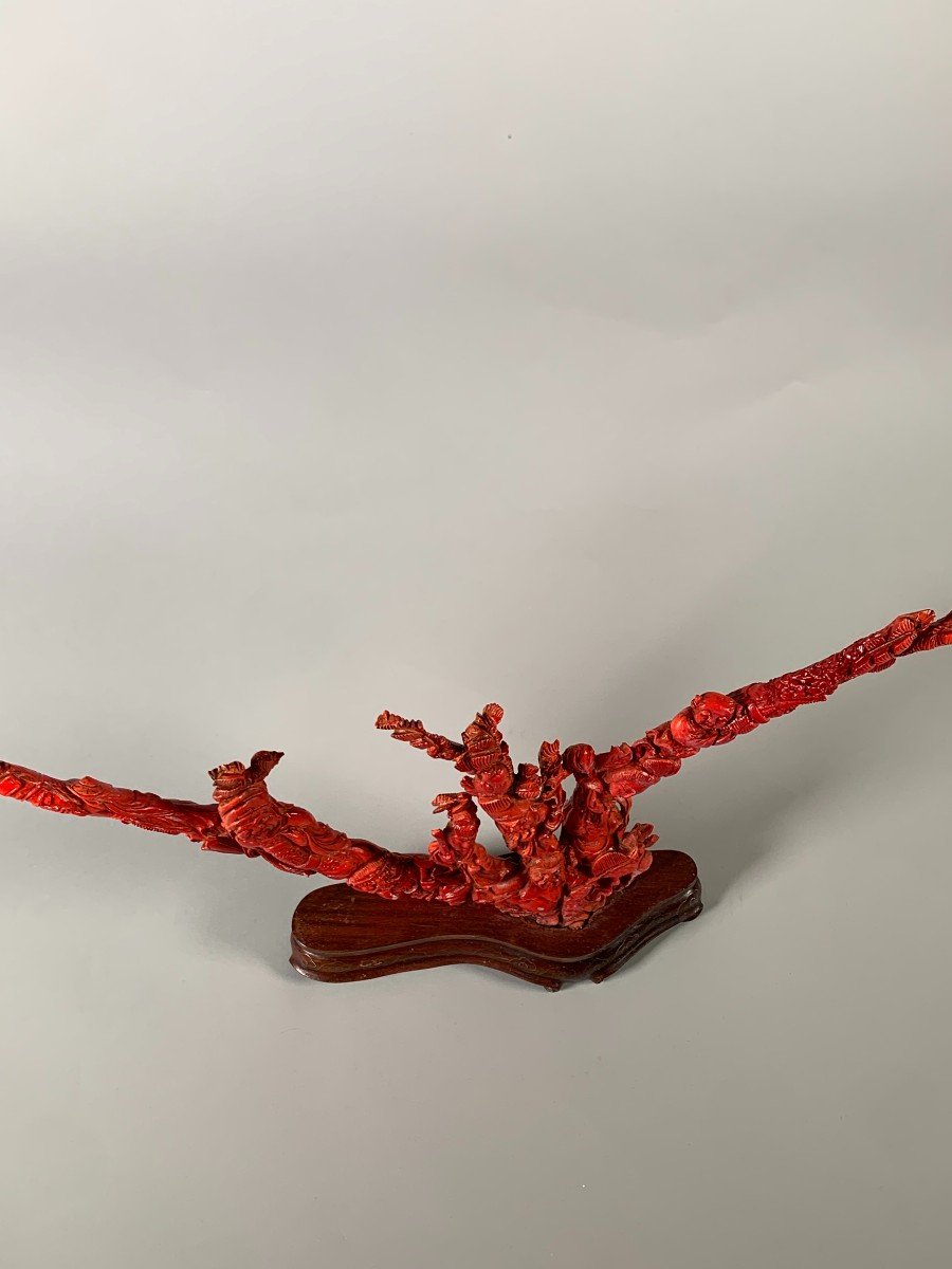 Large Coral Sculpture China Early 20th Century -photo-4