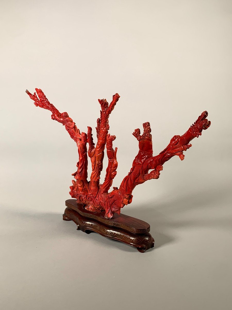 Large Coral Sculpture China Early 20th Century -photo-8