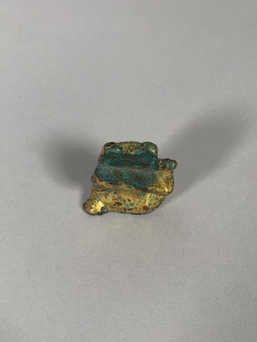 Sculpture d'Ornement En Bronze Dynastie Han 206 Bc-220 Ac Ours En Bronze Dore Archeologie Chine-photo-2