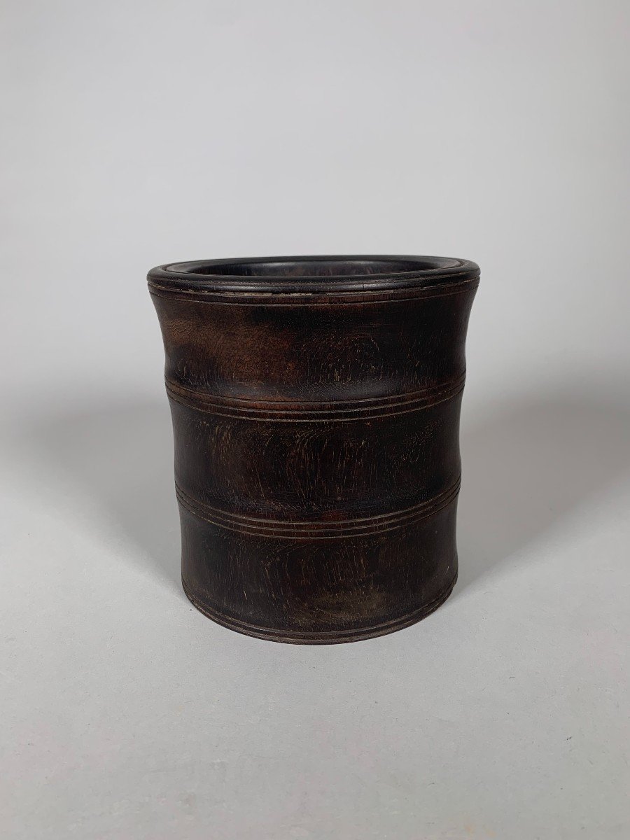 Large "bitong" Brush Pot China Wooden 19th Century Qing Dynasty -photo-3