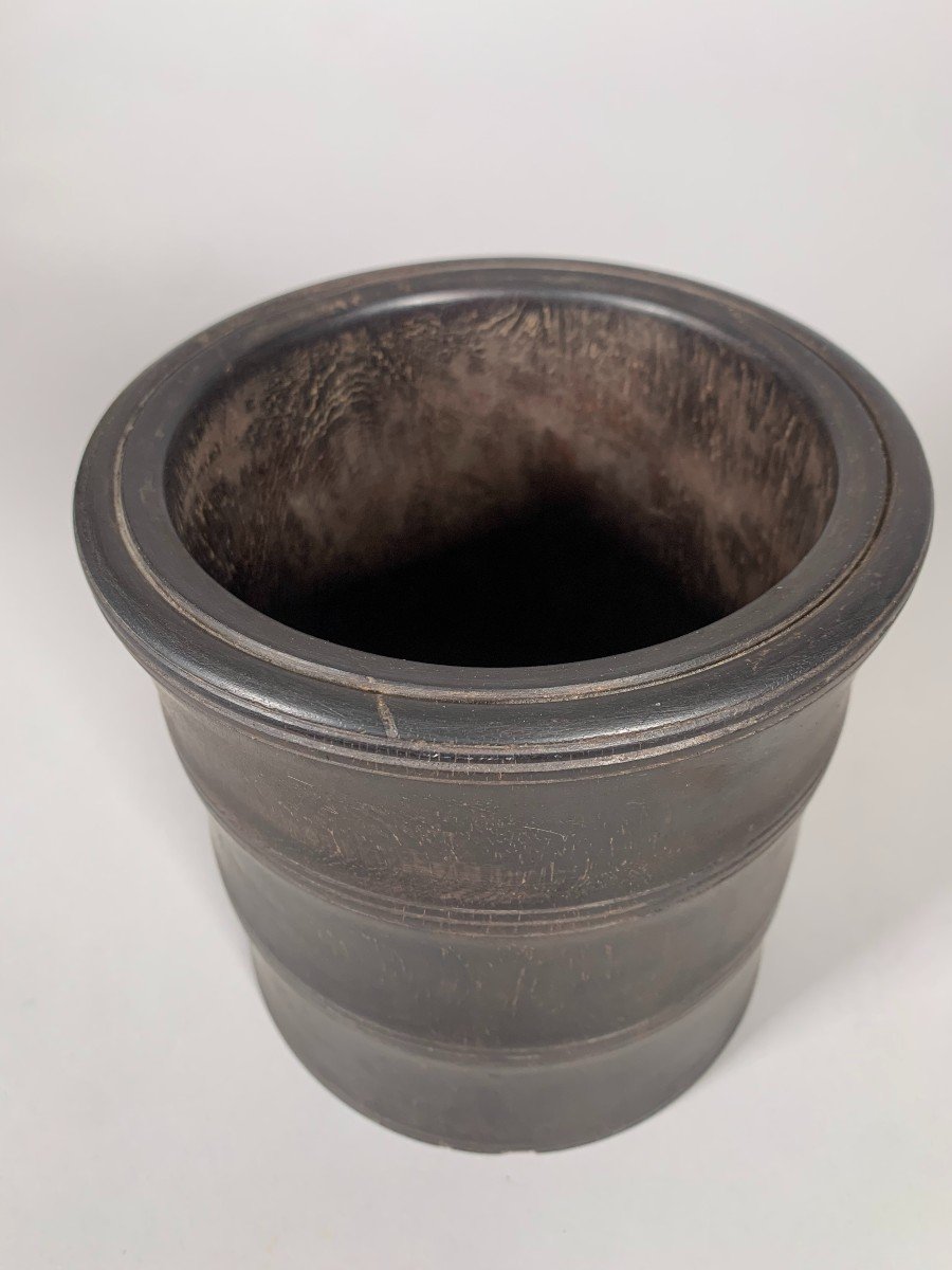 Large "bitong" Brush Pot China Wooden 19th Century Qing Dynasty -photo-3