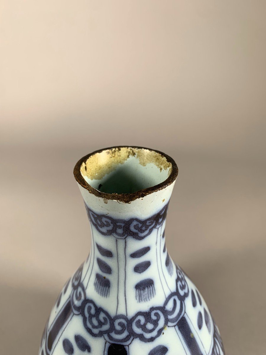 17th Century Delft Ceramic Vase Samuel Van Eenhoorn In The Krakk Chinoiserie Style-photo-3