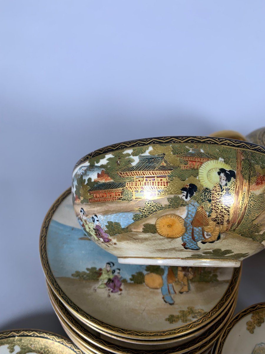  Important Et Rare Complet Service à Thé En Faience De Satsuma Ere Meiji XIXeme Siecle Japon-photo-1