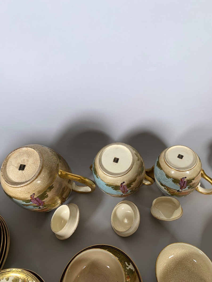  Important Et Rare Complet Service à Thé En Faience De Satsuma Ere Meiji XIXeme Siecle Japon-photo-6