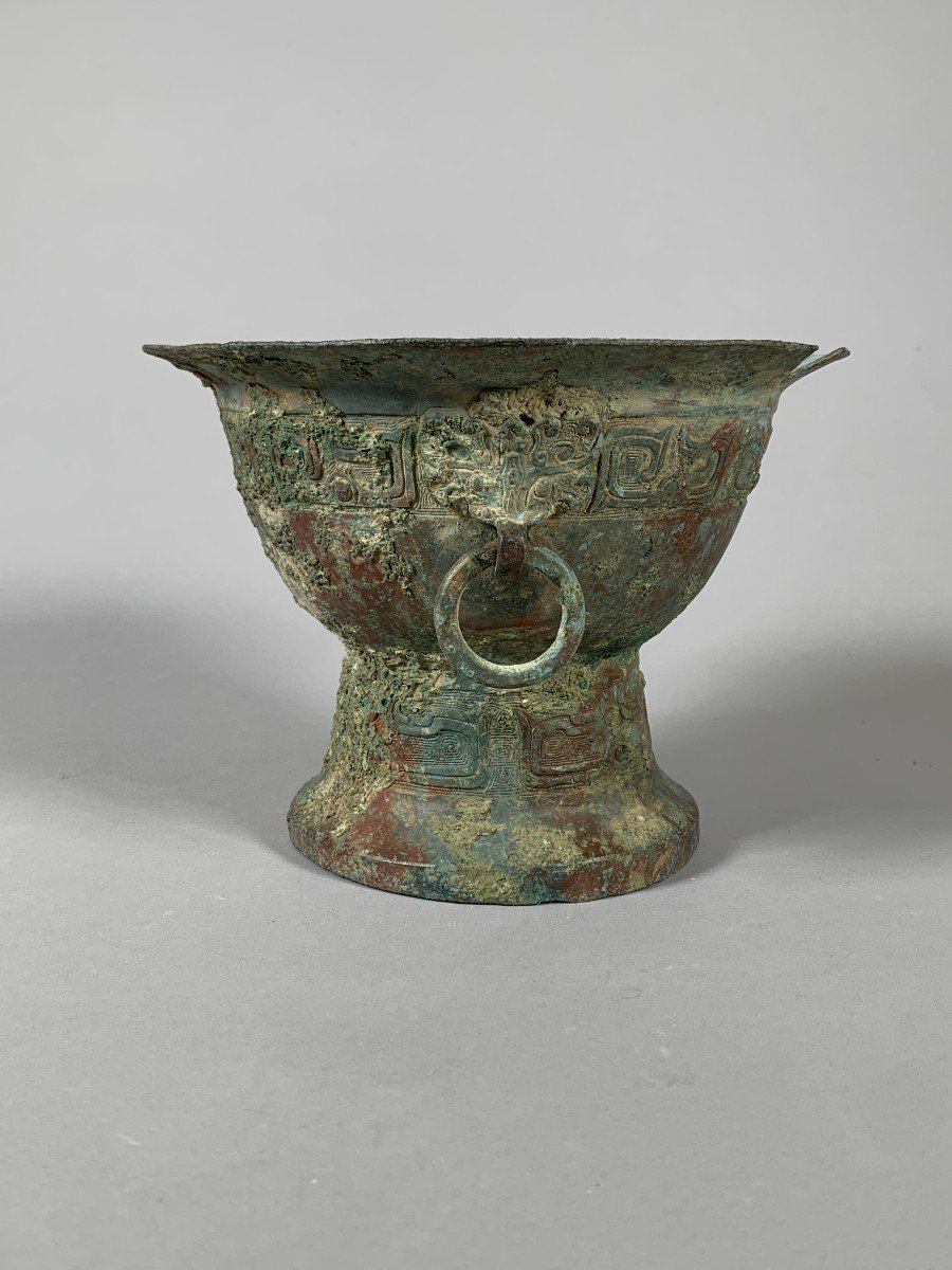 Vase Bronze Archaïque Dynastie Zhou De l'Ouest ( 1100-771 Bc ) Chine Archéologie -photo-3
