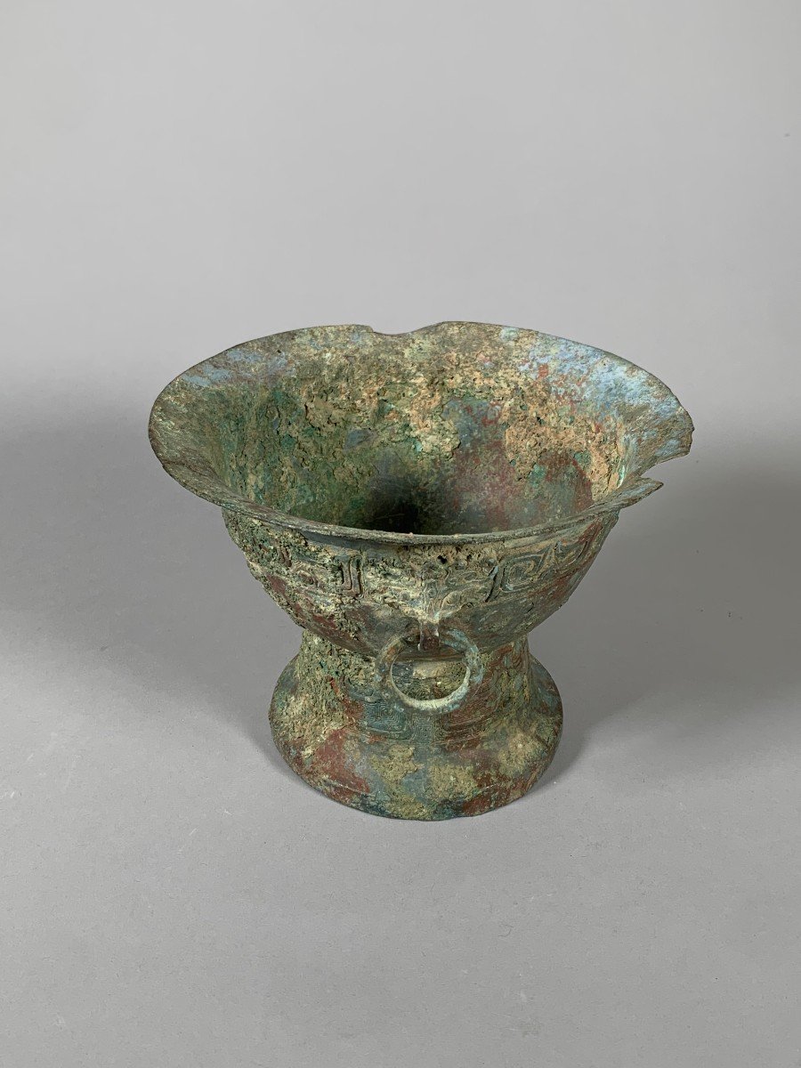 Vase Bronze Archaïque Dynastie Zhou De l'Ouest ( 1100-771 Bc ) Chine Archéologie -photo-4