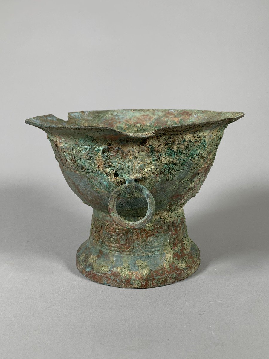 Vase Bronze Archaïque Dynastie Zhou De l'Ouest ( 1100-771 Bc ) Chine Archéologie -photo-5