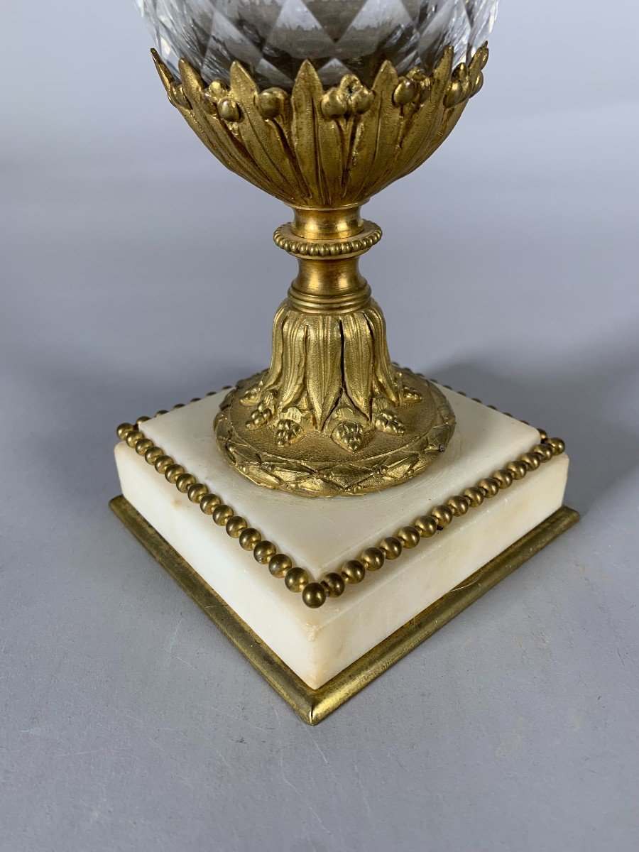 Vase Cristal Taillé Et Monture En Bronze Richement Décoré Epoque Napoleon III Circa 1850-photo-2