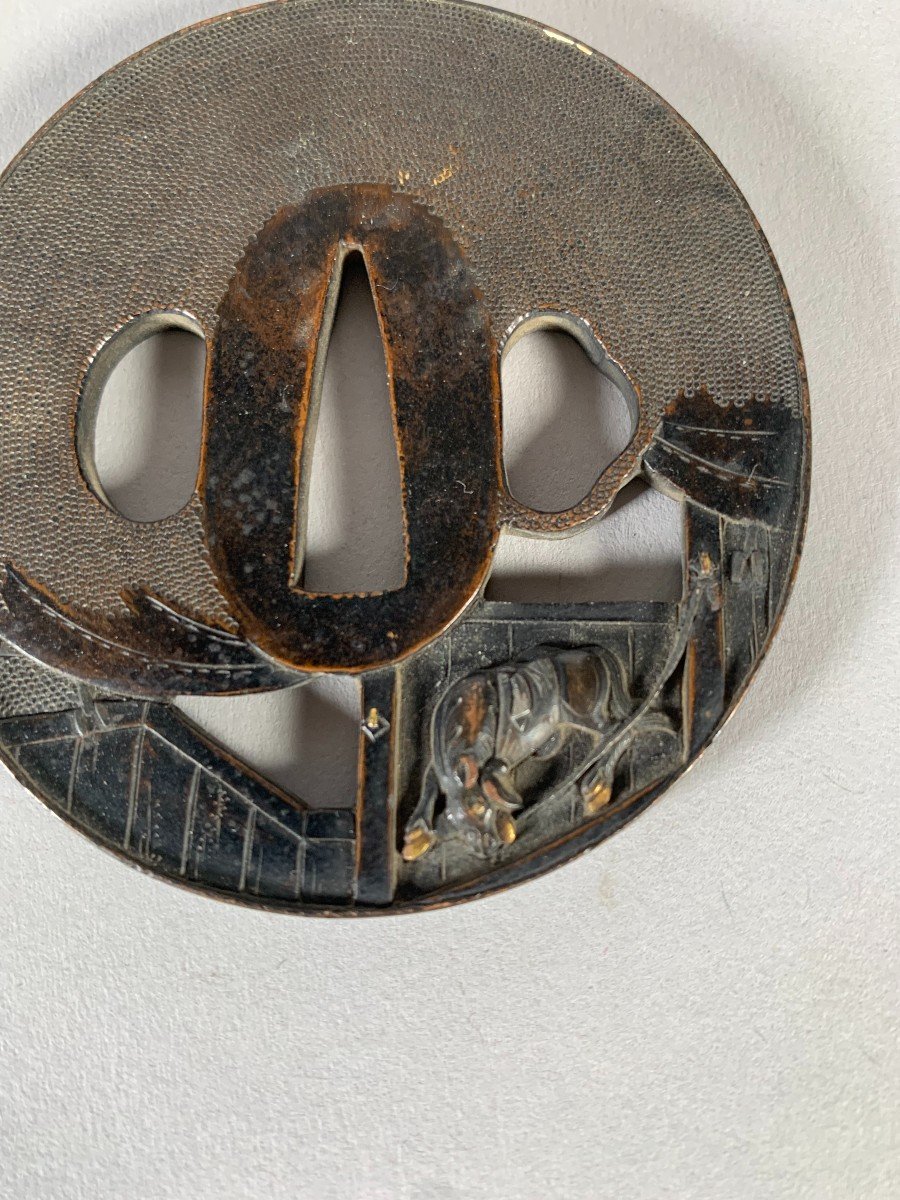 Tsuba En Fer Fin De l'Epoque Edo (1600-1868) Japon -photo-3