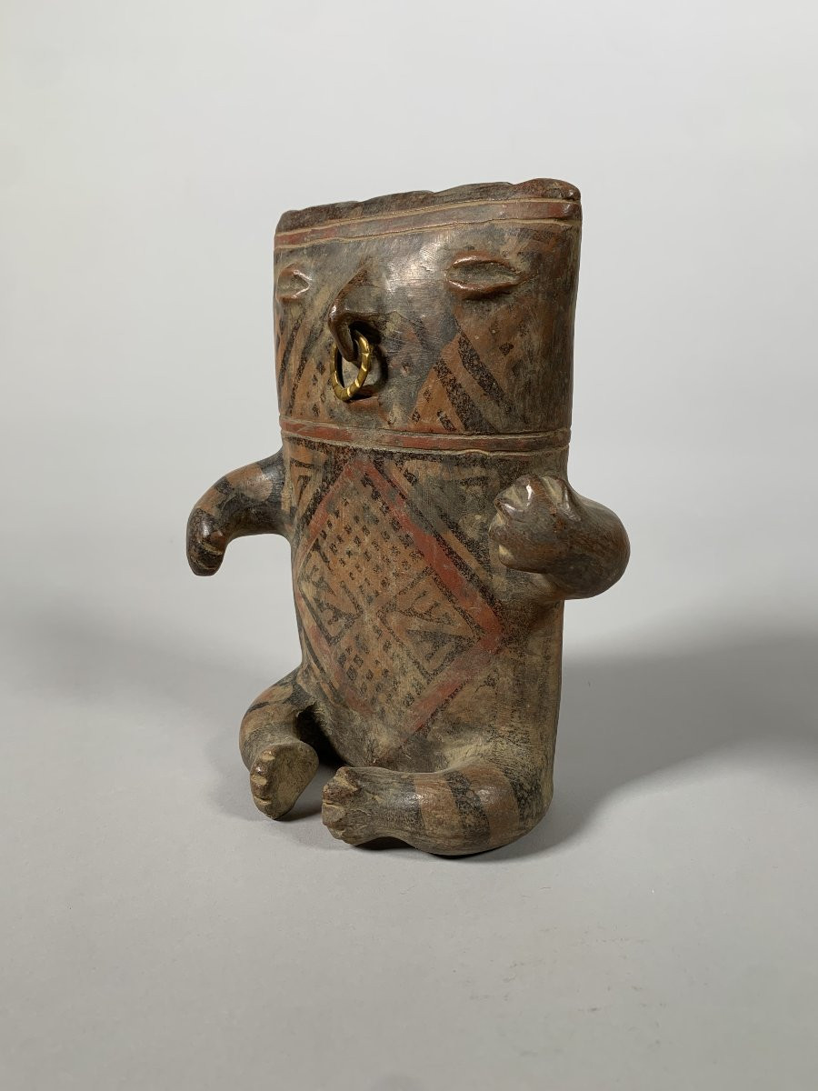 Sculpture Votive d'Un Chef de clan Culture Quimbaya,  Colombie, C. 500-1500 Apr. J-c.-photo-1