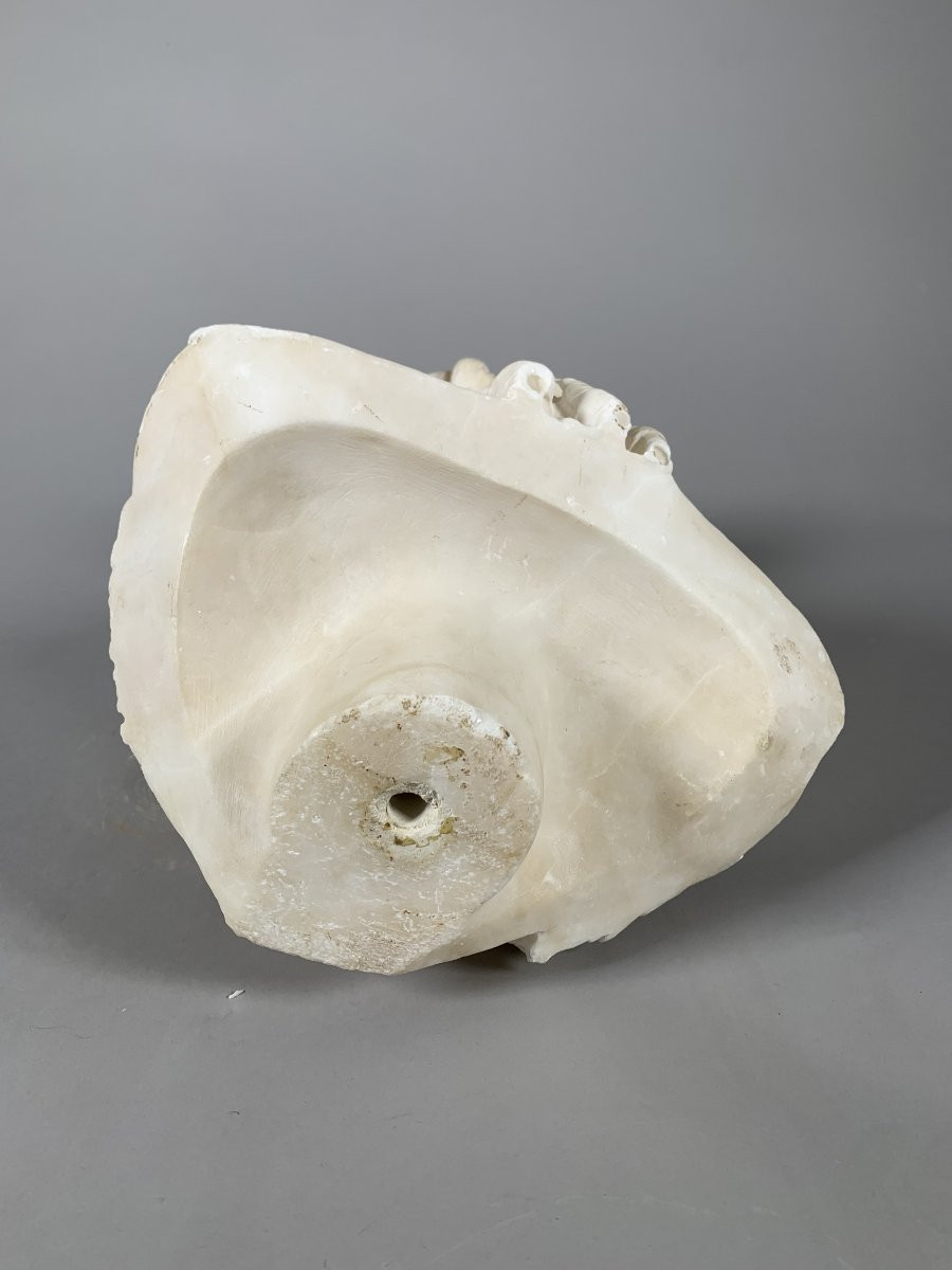 Sculpture Buste En Marbre Jeune Femme Bourgeoise à La Dentelle  Seconde Moitié Du XIXeme-photo-1