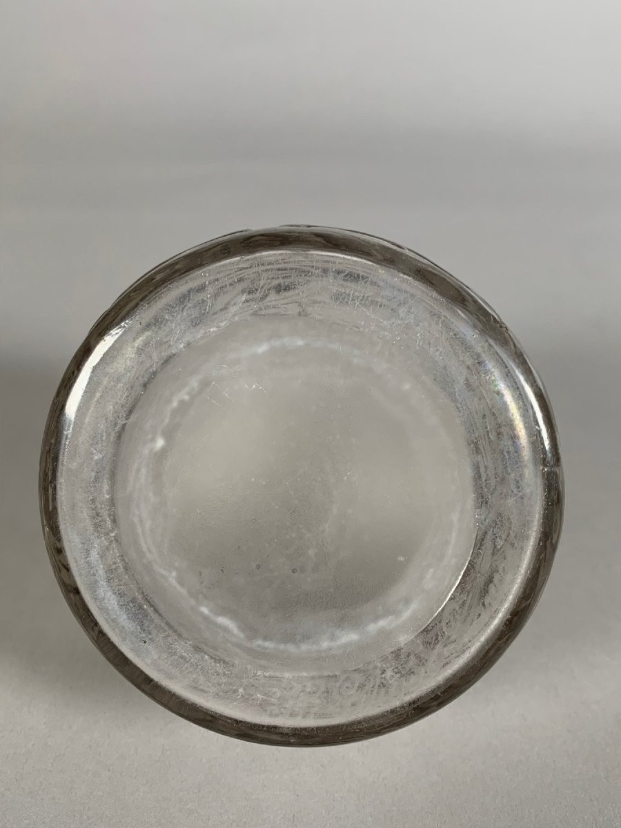 Patinated Glass Bottle René Lalique (1860-1940) Art Deco "thorns" Model. 20th Century-photo-3