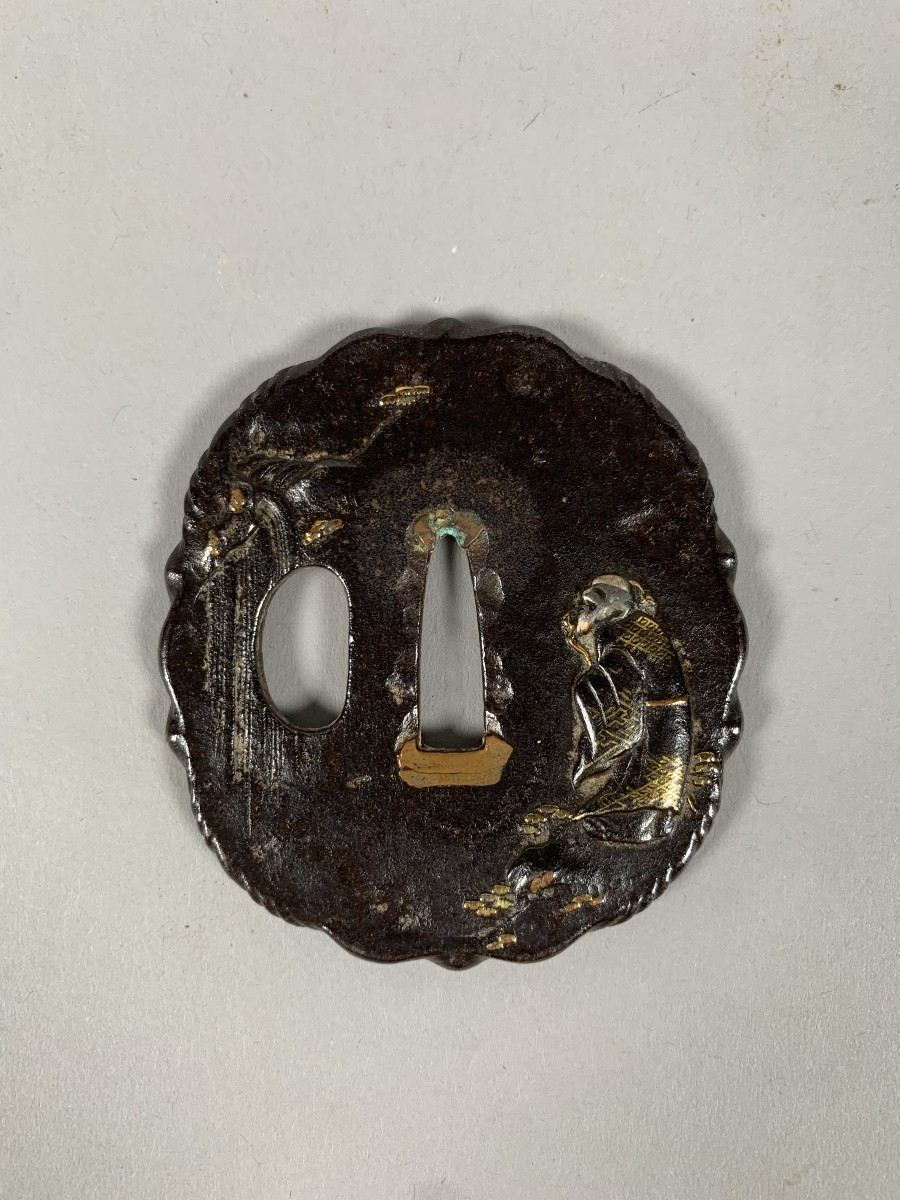 Tsuba Aoi-gata époque Edo (1603-1868) Japon XVIIeme Siecle