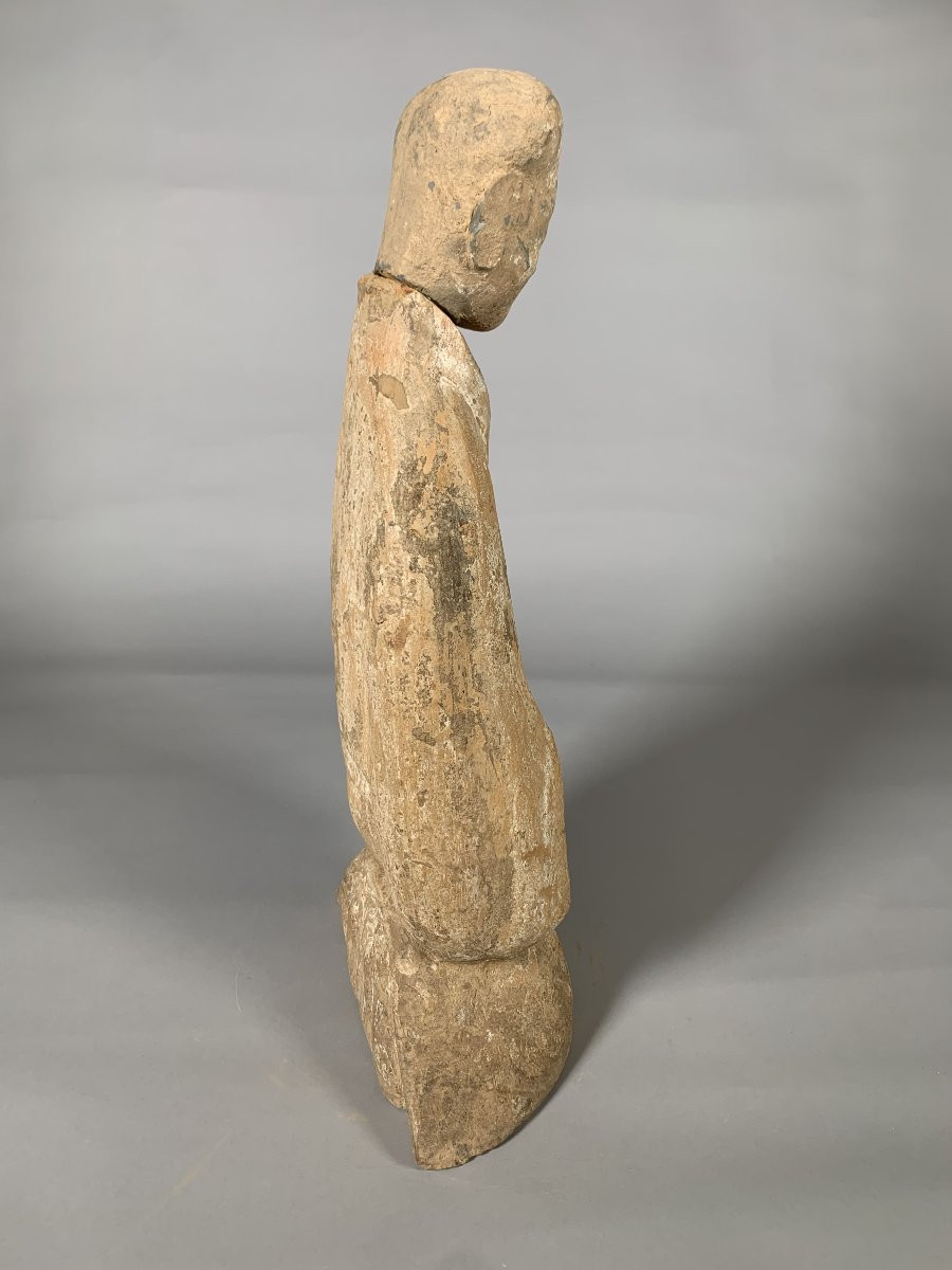 Sculpture d'Une Dame De Cour En Terre Cuite Dynastie Han 206 Bc-220 Ac Mingqi Chine archéologie-photo-4