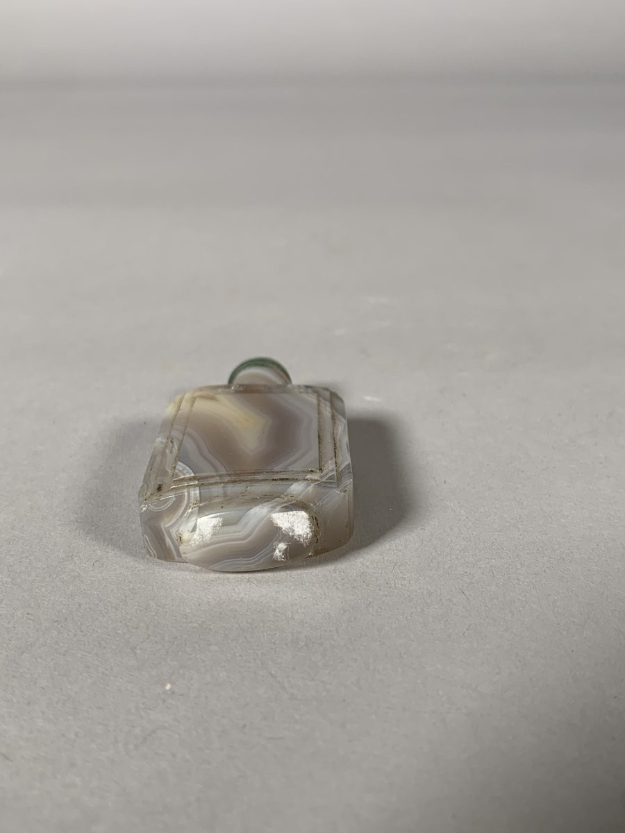 Tabatiere En Agate Grise Rubané Chine XIXeme  -photo-1