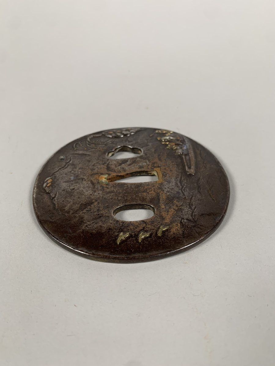 Tsuba Maru-gata Edo Period (1603-1868) Japan 18th Century-photo-4