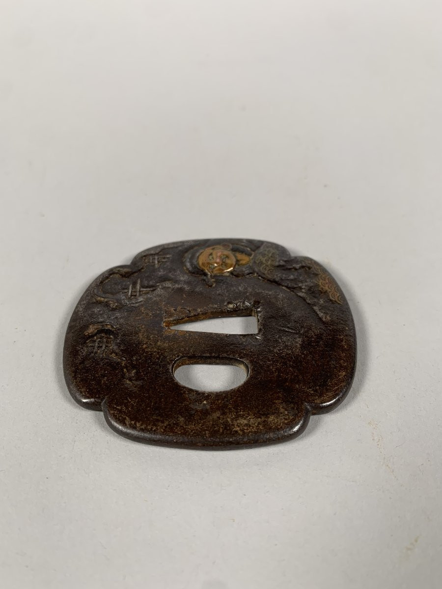 Tsuba Mokko-gatta époque Edo (1603-1868) Japon XVIIIeme Siecle-photo-3