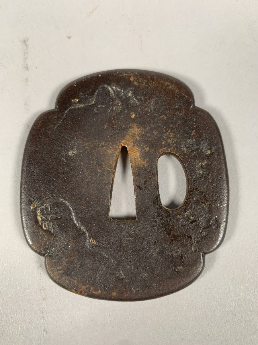 Tsuba Mokko-gatta époque Edo (1603-1868) Japon XVIIIeme Siecle-photo-3