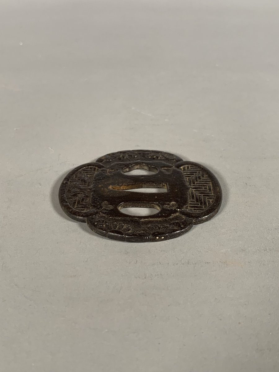 Tsuba Mokko-gatta Edo Period (1603-1868) Japan 18th Century-photo-3