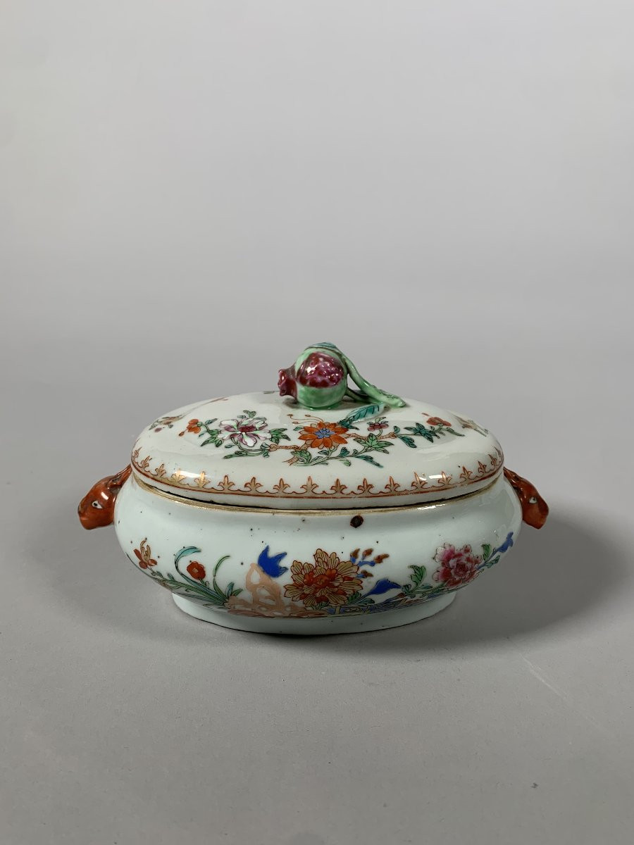 Terrine En Porcelaine De Chine Compagnie Des Indes Orientales XVIIIème   Famille Rose-photo-2