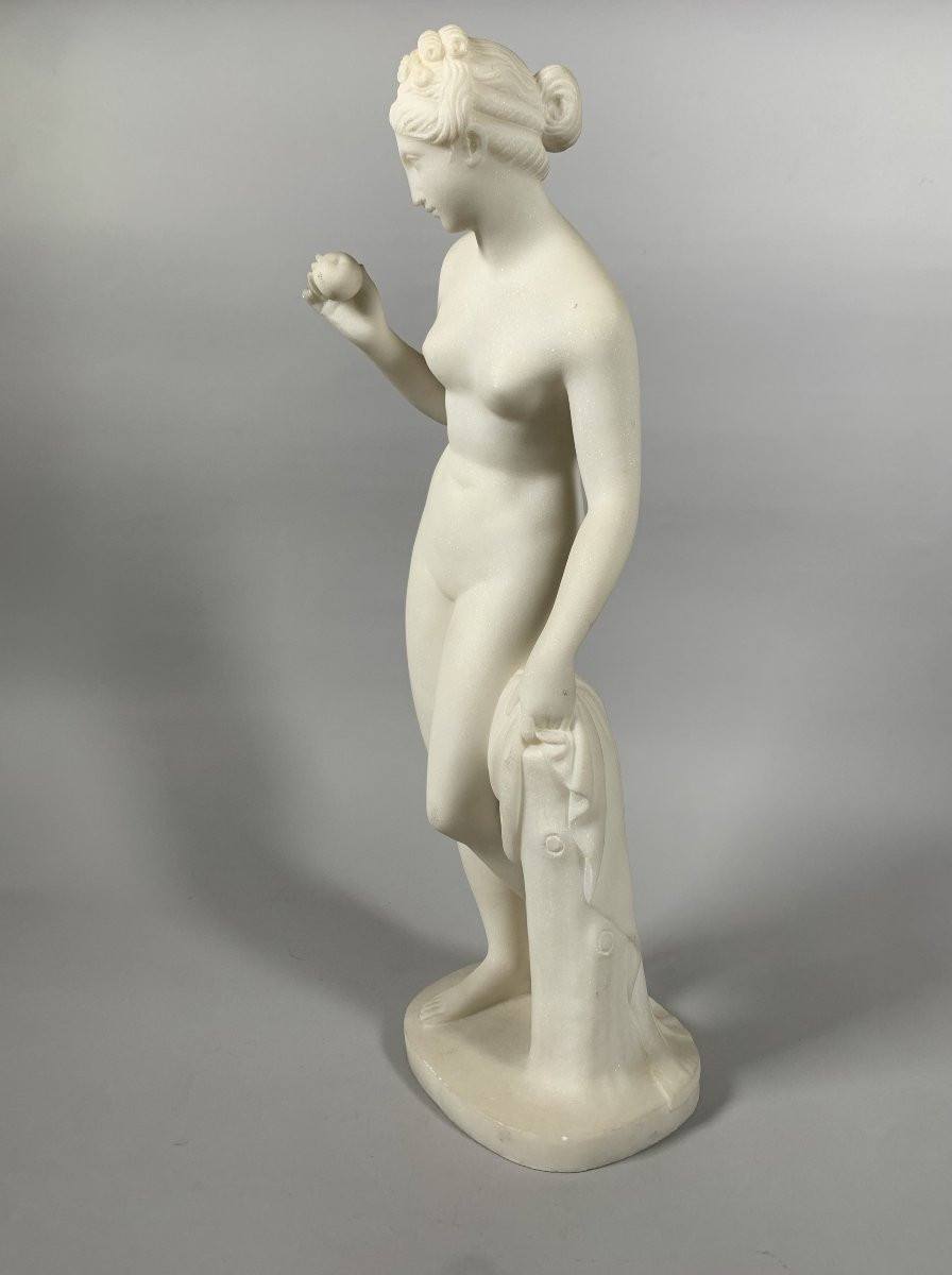 White Marble Sculpture Venus With An Apple After Bertel Thorvaldsen (1770-1844) 19th Century-photo-2