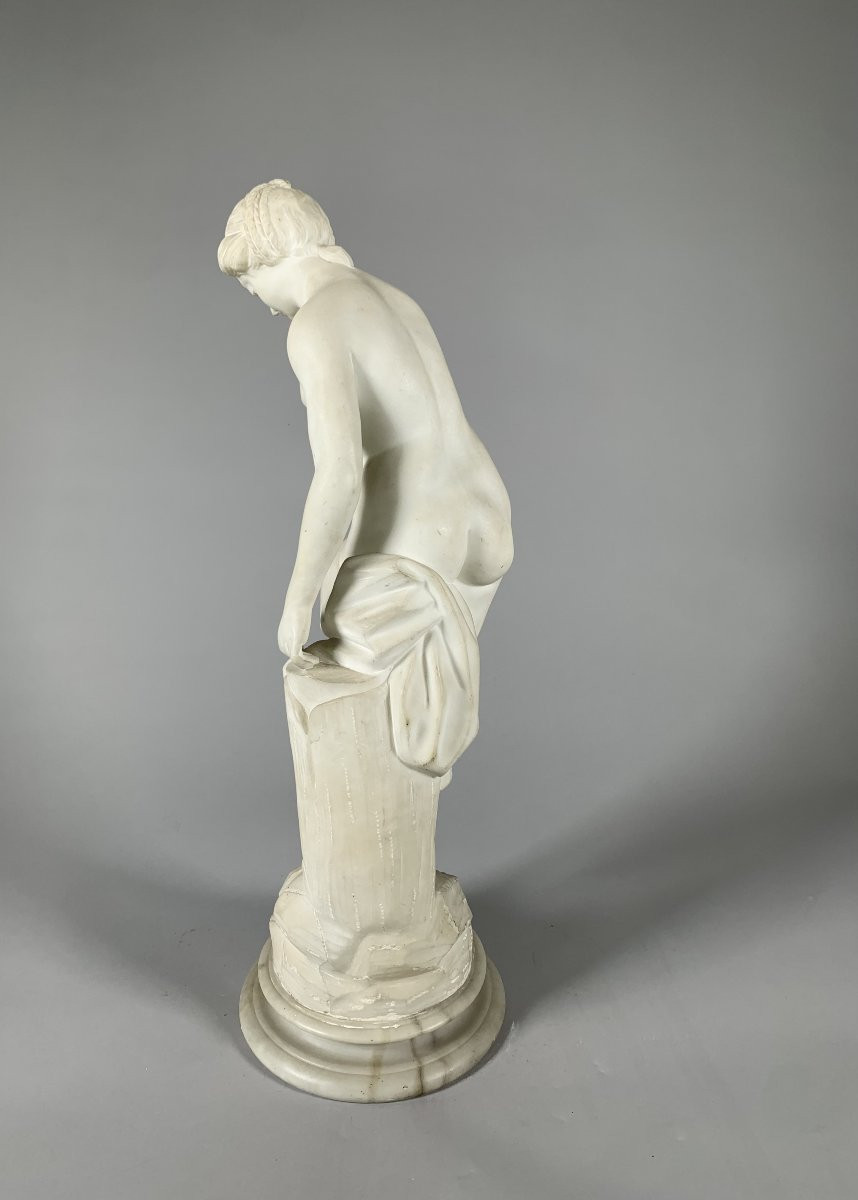 White Marble Sculpture Venus In The Bath After Etienne Falconet (1716-1791) 19th Century-photo-2