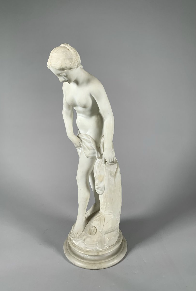 White Marble Sculpture Venus In The Bath After Etienne Falconet (1716-1791) 19th Century-photo-3