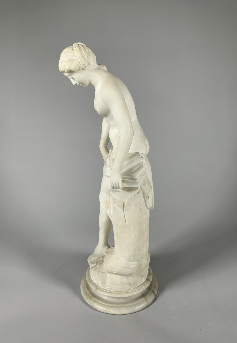 White Marble Sculpture Venus In The Bath After Etienne Falconet (1716-1791) 19th Century-photo-4