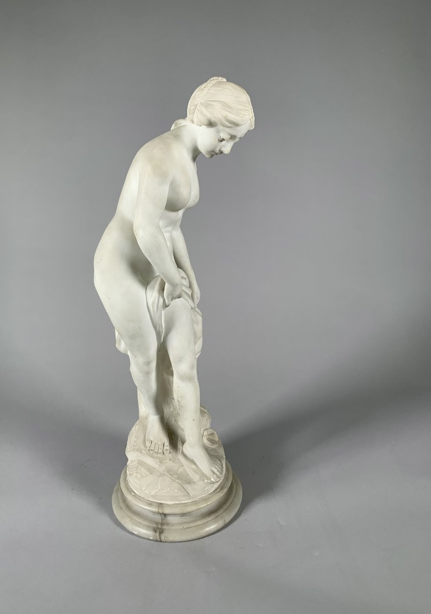 White Marble Sculpture Venus In The Bath After Etienne Falconet (1716-1791) 19th Century-photo-1