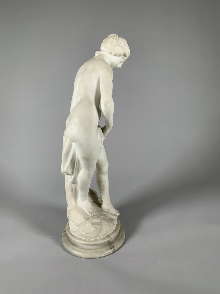 White Marble Sculpture Venus In The Bath After Etienne Falconet (1716-1791) 19th Century-photo-3