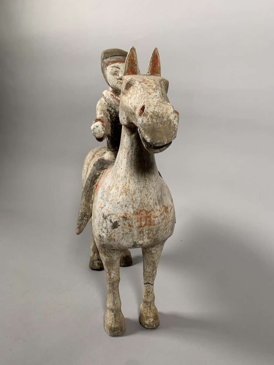 Terracotta Horseman Sculpture Han Dynasty 206 Bc-220 Ad Mingqi China Archaeology-photo-6
